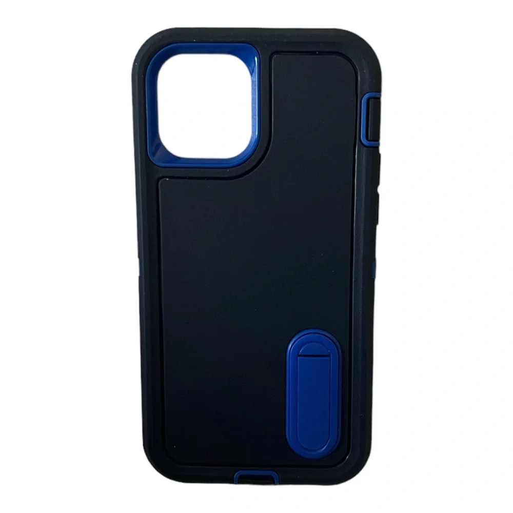 Navy Blue iPhone 12 Pro Case with Kickstand Heavy Duty Protection Sho